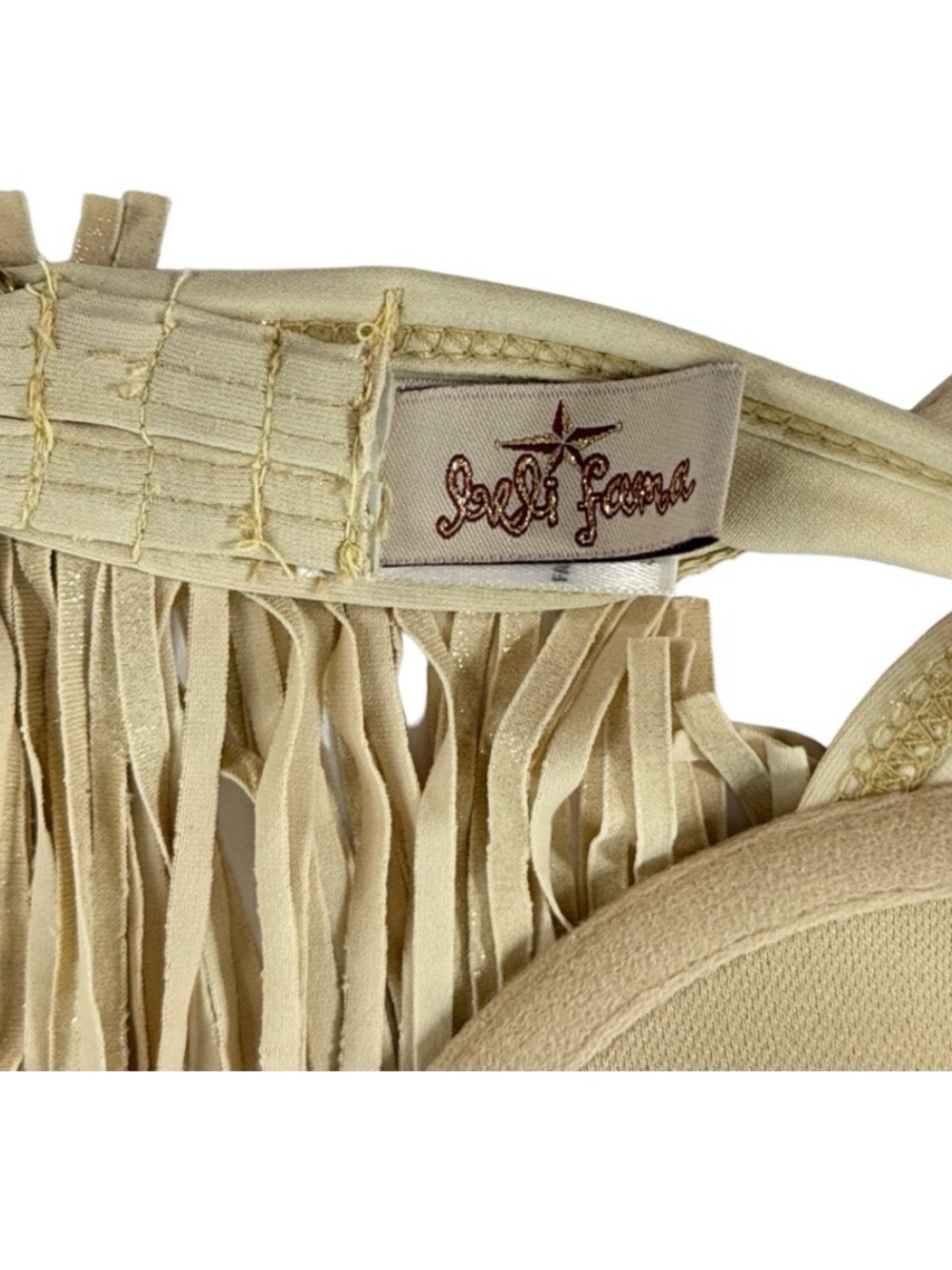Luli Fami Fringed Gold Bikini Top ONLY - Picture 10 of 13